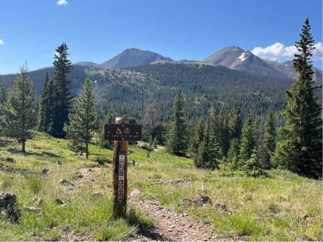 Colorado Trail sign near San Luis Peak